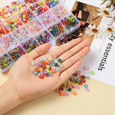 1200Pcs 4 Style Transparent Acrylic Beads TACR-YW0001-25-1