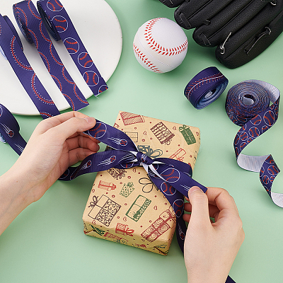 6 Styles Baseball Theme Polyester Ribbon OCOR-GA0001-97-1