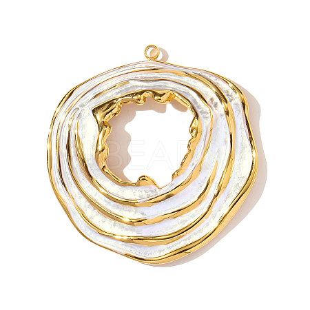 304 Stainless Steel Enamel Big Pendants STAS-OY002-80G-01-1