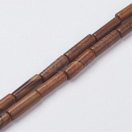 Natural Wood Lace Stone Beads Strands G-G968-F10-1
