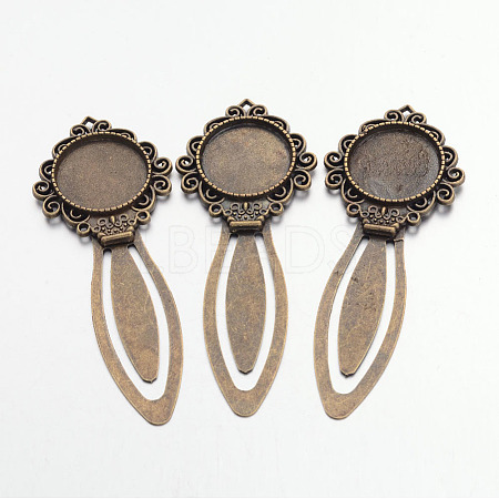 Tibetan Style Bookmark Cabochon Settings X-TIBE-S157-AB-NR-1
