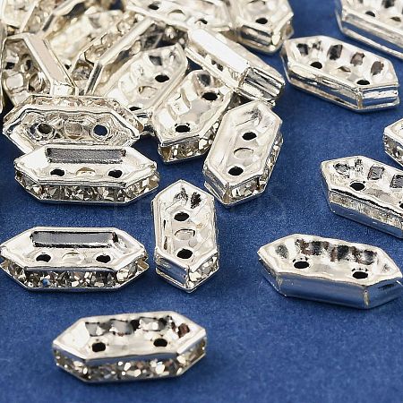 Brass Crystal Rhinestone Spacer Bars RB-T019-01B-S-1