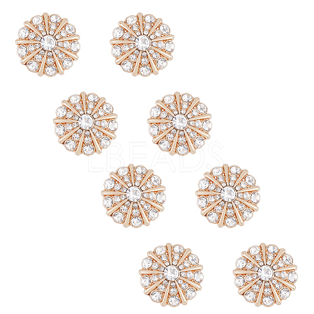 8Pcs 1-Hole Alloy Rhinestone Shank Buttons FIND-FH0008-86KCG-1