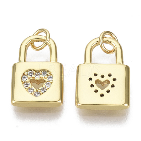 Valentine's Day Brass Micro Pave Cubic Zirconia Charms ZIRC-S067-016-NF-1