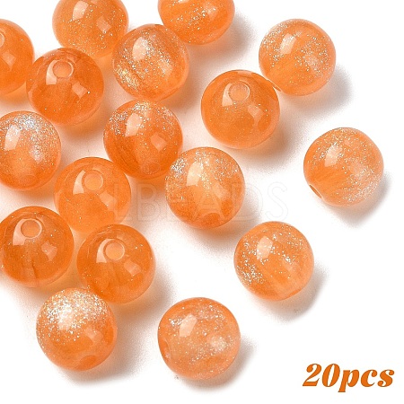 20Pcs Round Imitation Cat Eye Resin Beads RESI-YW0004-43H-1