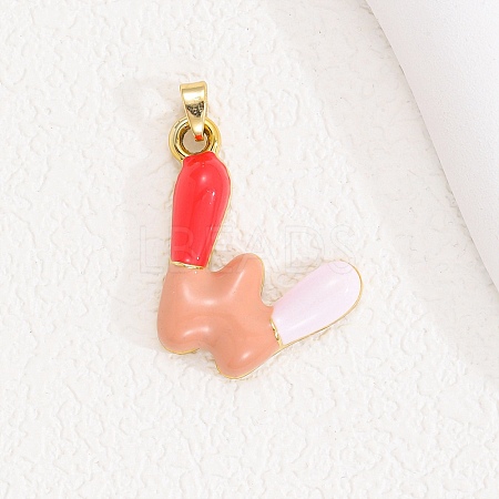 Alloy Enamel Pendants ENAM-S023-01G-W-1