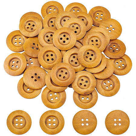 40Pcs Wood Buttons BUTT-OC0001-53A-1