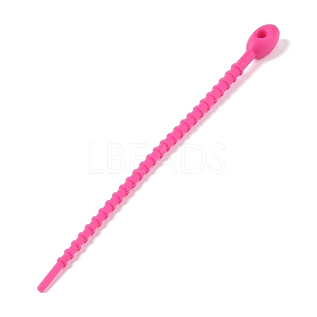 Oval Shape Silicone Cable Zip Ties AJEW-C034-03C-1