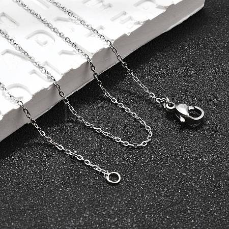 Non-Tarnish 304 Stainless Steel Cable Chain Necklaces NJEW-P248-01P-1