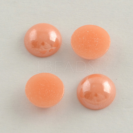 Pearlized Plated Opaque Glass Cabochons PORC-S801-8mm-04-1