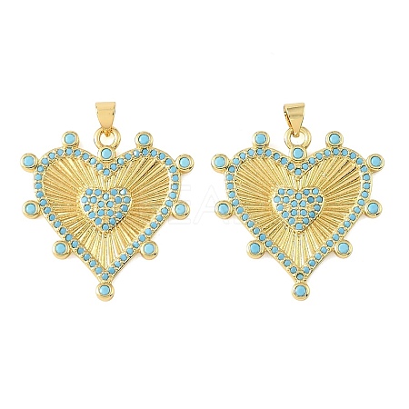 Brass Micro Pave Sky Blue Cubic Zirconia Pendants CU-CBA6938-07G-04-1