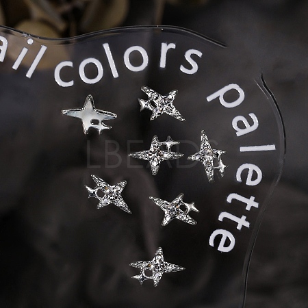 Star Alloy Rhinestone Cabochons MRMJ-WH0075-114-01-1