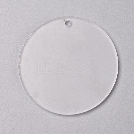 Transparent Blank Acrylic Pendants TACR-WH0002-09C-1