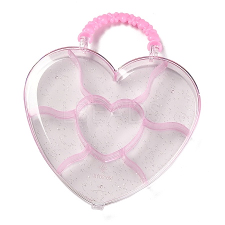 Heart Plastic Jewelry Boxes OBOX-F006-05-1