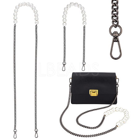 2Pcs 2 Style Plastic Imitation Pearl Beaded Bag Straps DIY-WR0002-72B-1