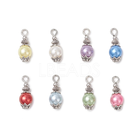 8Pcs Imitation Pearl Acrylic Pendants PALLOY-JF04220-02-1