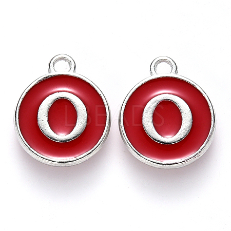 Platinum Plated Alloy Enamel Charms X-ENAM-S118-03O-P-1
