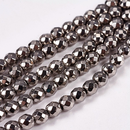Electroplate Non-magnetic Synthetic Hematite Beads Strands G-J169B-4mm-07-1