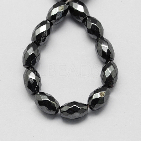 Non-magnetic Synthetic Hematite Beads Strands X-G-Q907-9x6mm-1