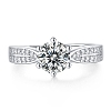 Rhodium Plated 925 Sterling Silver Micro Pave Cubic Zirconia Adjustable Rings AJEW-U007-14P-3