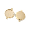Flat Round Brass Connector Cabochon Settings KK-K414-13A-G-2