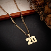 1Pc 304 Stainless Steel Figaro Chain Number Pendant Necklaces NJEW-BBC0001-28A-G-4