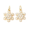 Rack Plating Brass Micro Pave Clear Cubic Zirconia Pendants KK-B093-04A-G-1