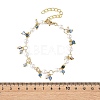 Natural Agate(Dyed & Heated) Faceted Round Beaded Chain Bracelets for Women BJEW-JB14248-01-4