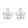 Rack Plating Brass Cubic Zirconia Charms X-ZIRC-C026-12P-1