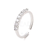 Clear Cubic Zirconia Open Cuff Ring RJEW-B028-03P-1