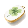 Fruit & Floral & Animals Printed Handmade Porcelain Pendants X-STAS-Z207-01G-08-2