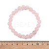 Natural Rose Quartz Bead Stretch Bracelets X-BJEW-K212-B-045-5