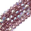 AB Color Plated Transparent Glass Beads Strands GLAA-G127-01-02R-1