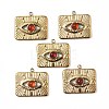 Vacuum Plating 201 Stainless Steel Natural Red Agate Pendants STAS-C064-VC835-1