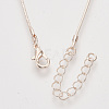 Brass Square Snake Chain Necklace Making MAK-T006-10A-RG-2