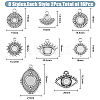 SUPERFINDINGS 16Pcs 8 Styles 304 Stainless Steel Pendant Cabochon Settings STAS-FH0001-91-2