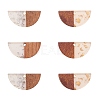 Transparent Resin & Walnut Wood Pendants RESI-CJ0001-46-9