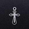 Tarnish Resistant 201 Stainless Steel Tiny Cross Charms STAS-Q201-JN308-1-1