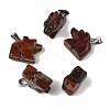 Natural Red Rainbow Jasper Pendants G-B127-02P-02-2