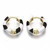 Brass Huggie Hoop Earrings EJEW-S209-04A-2
