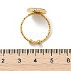 Flat Round 304 Stainless Steel Paua Shell Cuff Rings for Women RJEW-G346-10G-01-5