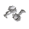 Angel Brass Natural Quartz Crystal Pendants KK-D361-02AS-18-2