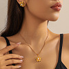 304 Stainless Steel with Plastic Pearl Pendant Necklace & Stud Earring FS-WG92D8A-02-2