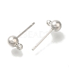 Rack Plating Brass Stud Earring Finding KK-C081-07P-2