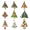 9Pcs 9 Styles Christmas Tree Enamel Pins JEWB-CJ0003-28-1