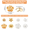 48Pcs 8 Style Flower Brass Bead Caps Sets KK-BBC0021-16-2