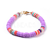 Eco-Friendly Handmade Polymer Clay Heishi Beads Bracelets BJEW-JB04480-2