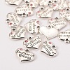 Wedding Party Supply Antique Silver Alloy Rhinestone Heart Carved Word Brother of Groom Wedding Family Charms X-TIBEP-N005-26A-2