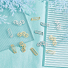 24Pcs 4 Style 201 Stainless Steel Filigree Joiners Links STAS-DC0008-64-4