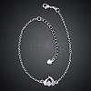 Delicate Silver Plated Brass Cubic Zirconia Anklets AJEW-BB08977-6
